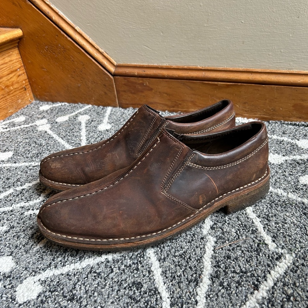 COLE HAAN Men's Brown Leather Slip-On Shoes